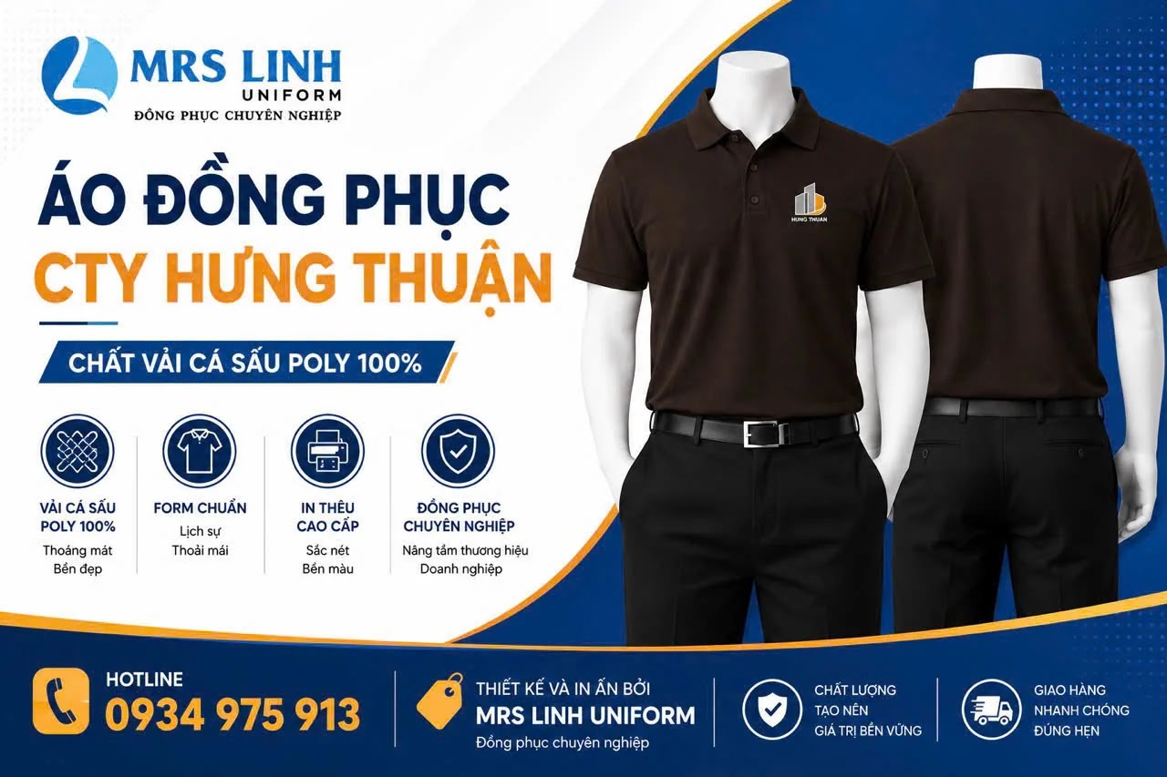 Áo Thun Polo 2026| Đồng Phục Công Ty Xây Dựng Hưng Thuận – Chuyên Nghiệp, Sang Trọng Và Bền Đẹp