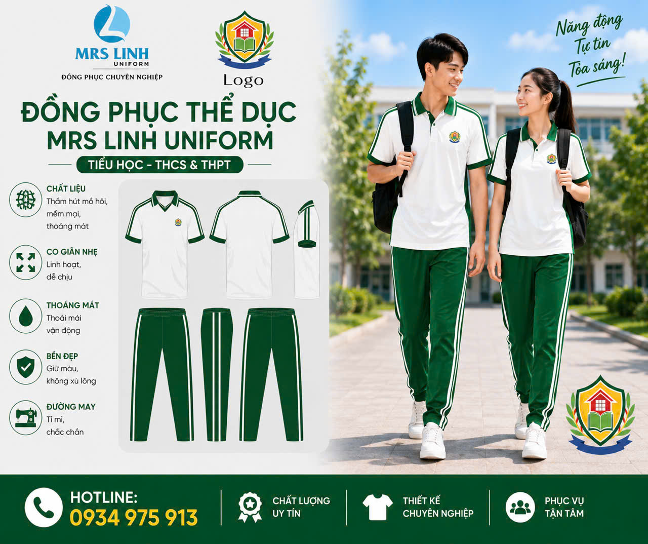 Báo Giá May Đồng Phục Thể Dục Học Sinh 2026 Toàn Quốc – Giá Sỉ Tận Xưởng | Mrs Linh Uniform