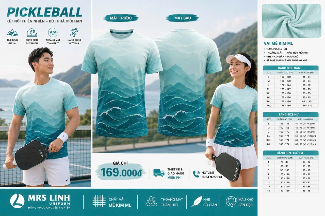 Áo Pickleball 2026 Kết Nối Thiên Nhiên | Thiết Kế Độc Quyền Mrs Linh