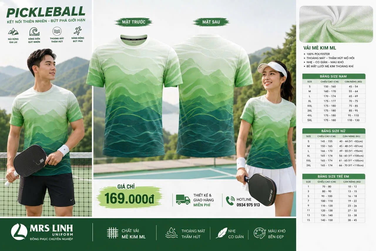 Áo Pickleball 2026 Kết Nối Thiên Nhiên | Thiết Kế Độc Quyền Mrs Linh