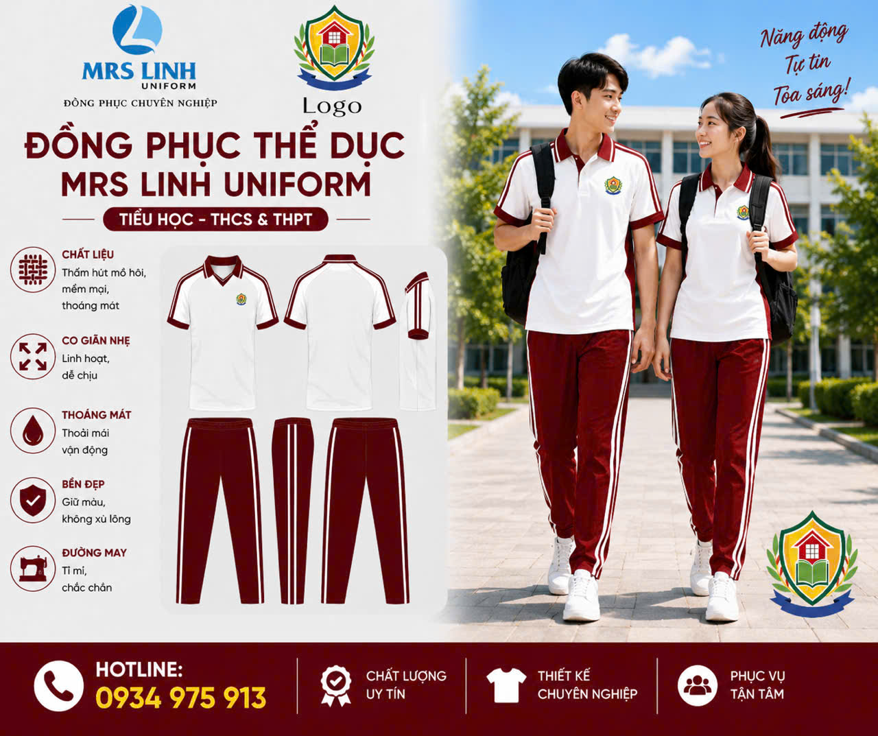 Báo Giá May Đồng Phục Thể Dục Học Sinh 2026 Toàn Quốc – Giá Sỉ Tận Xưởng | Mrs Linh Uniform