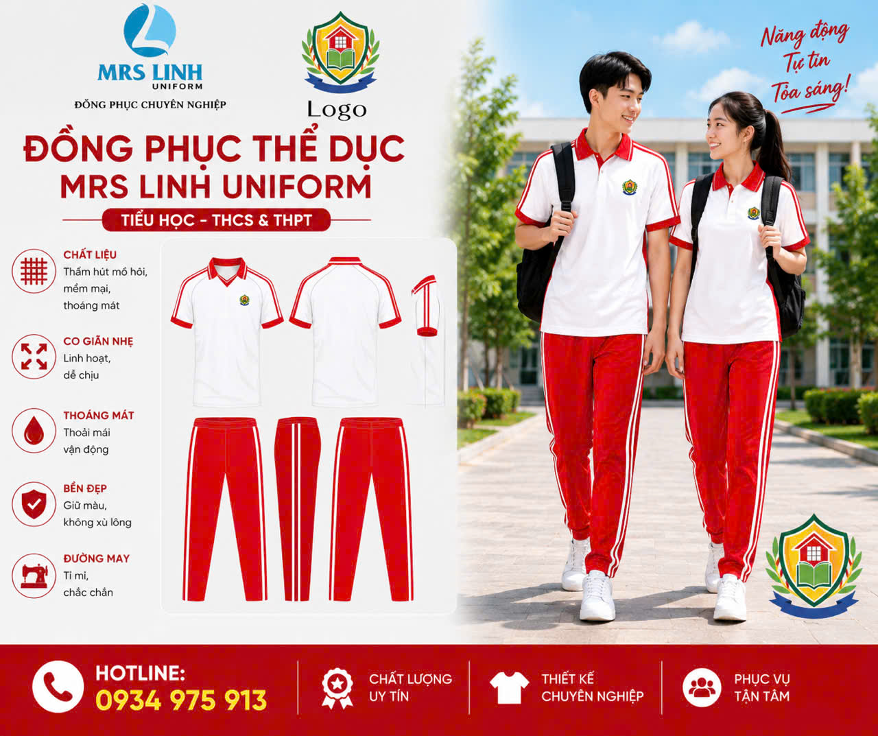 Báo Giá May Đồng Phục Thể Dục Học Sinh 2026 Toàn Quốc – Giá Sỉ Tận Xưởng | Mrs Linh Uniform