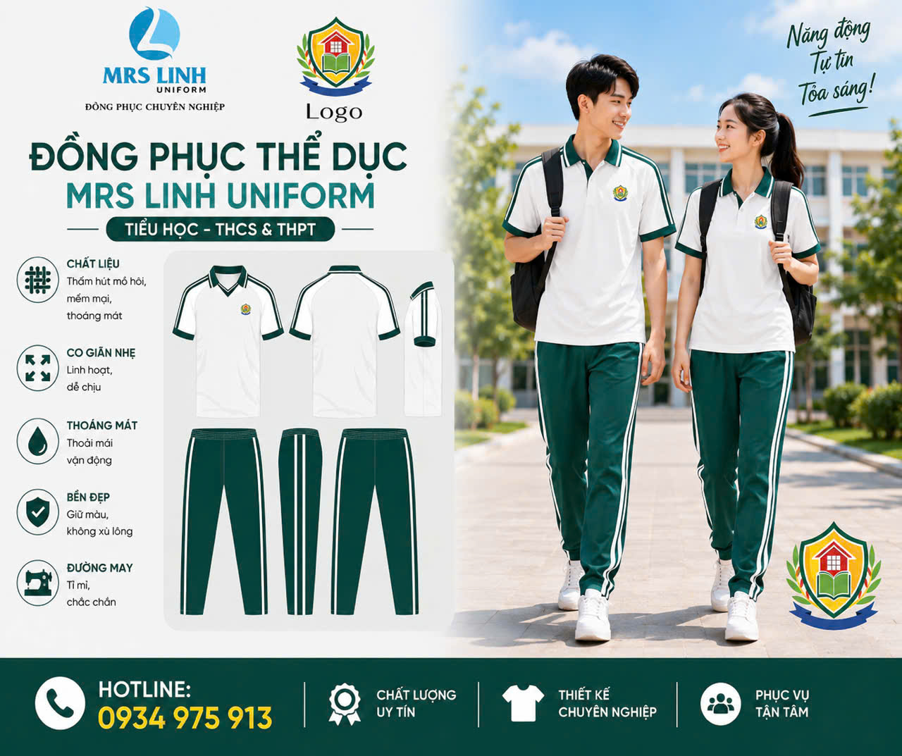 Báo Giá May Đồng Phục Thể Dục Học Sinh 2026 Toàn Quốc – Giá Sỉ Tận Xưởng | Mrs Linh Uniform